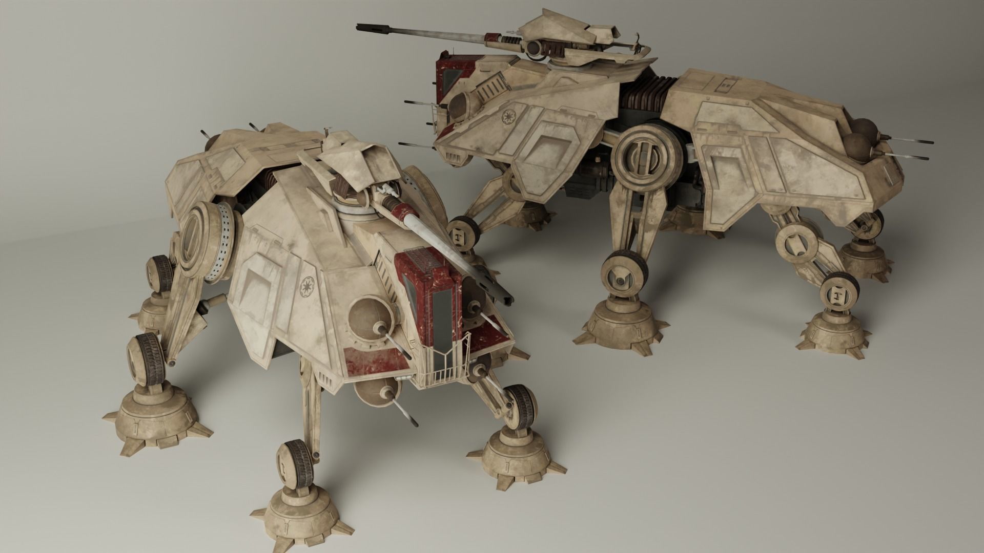 star wars republic walker Low-poly 3D model_1