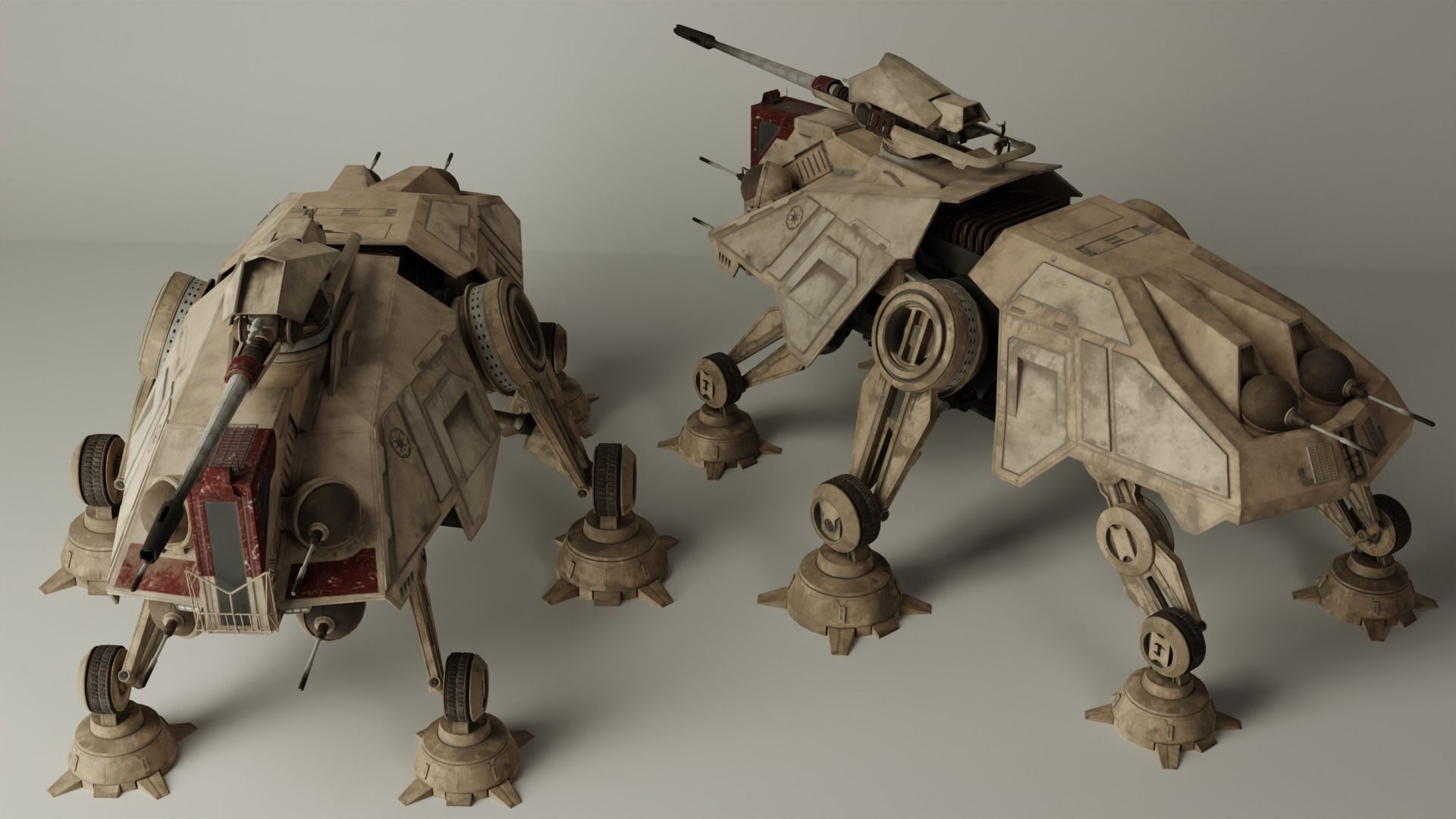 star wars republic walker Low-poly 3D model_5