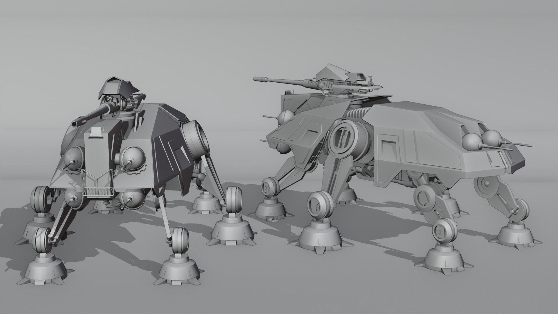 star wars republic walker Low-poly 3D model_6