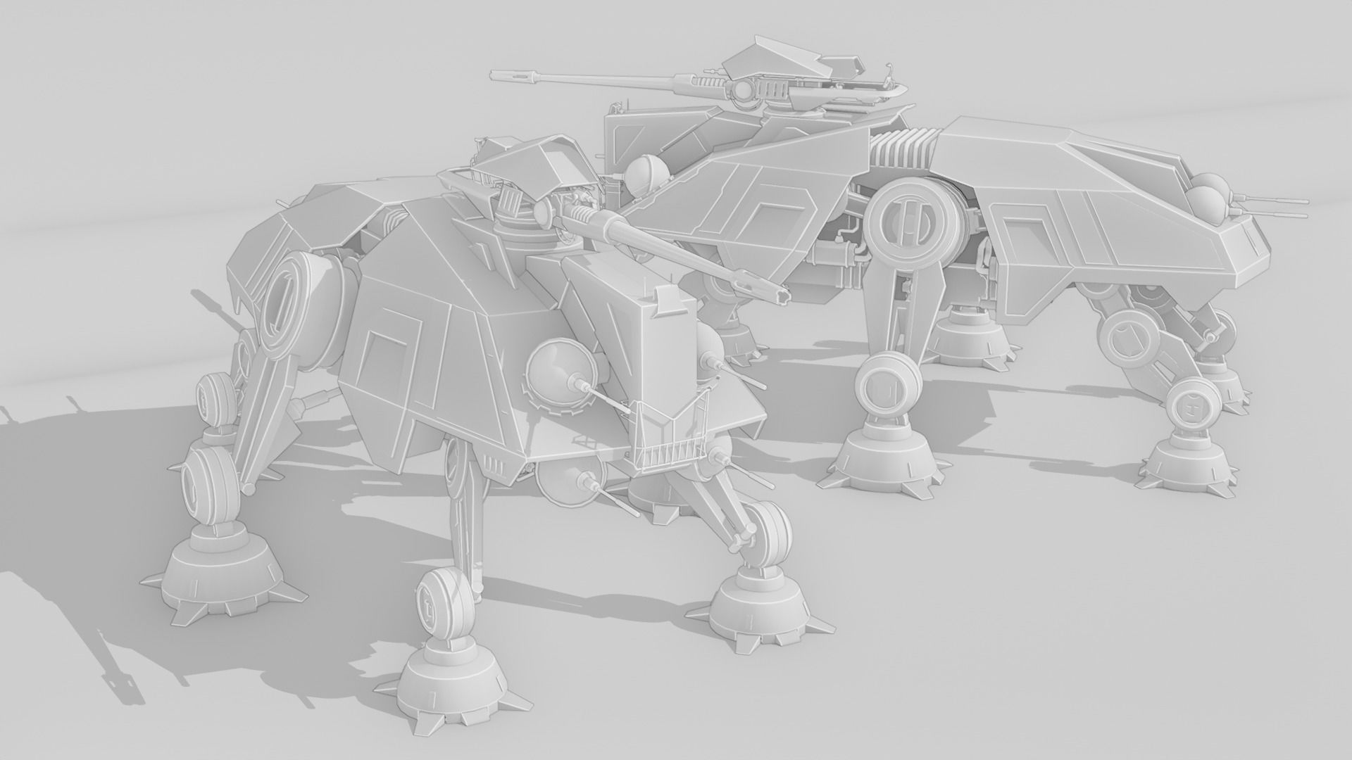 star wars republic walker Low-poly 3D model_15