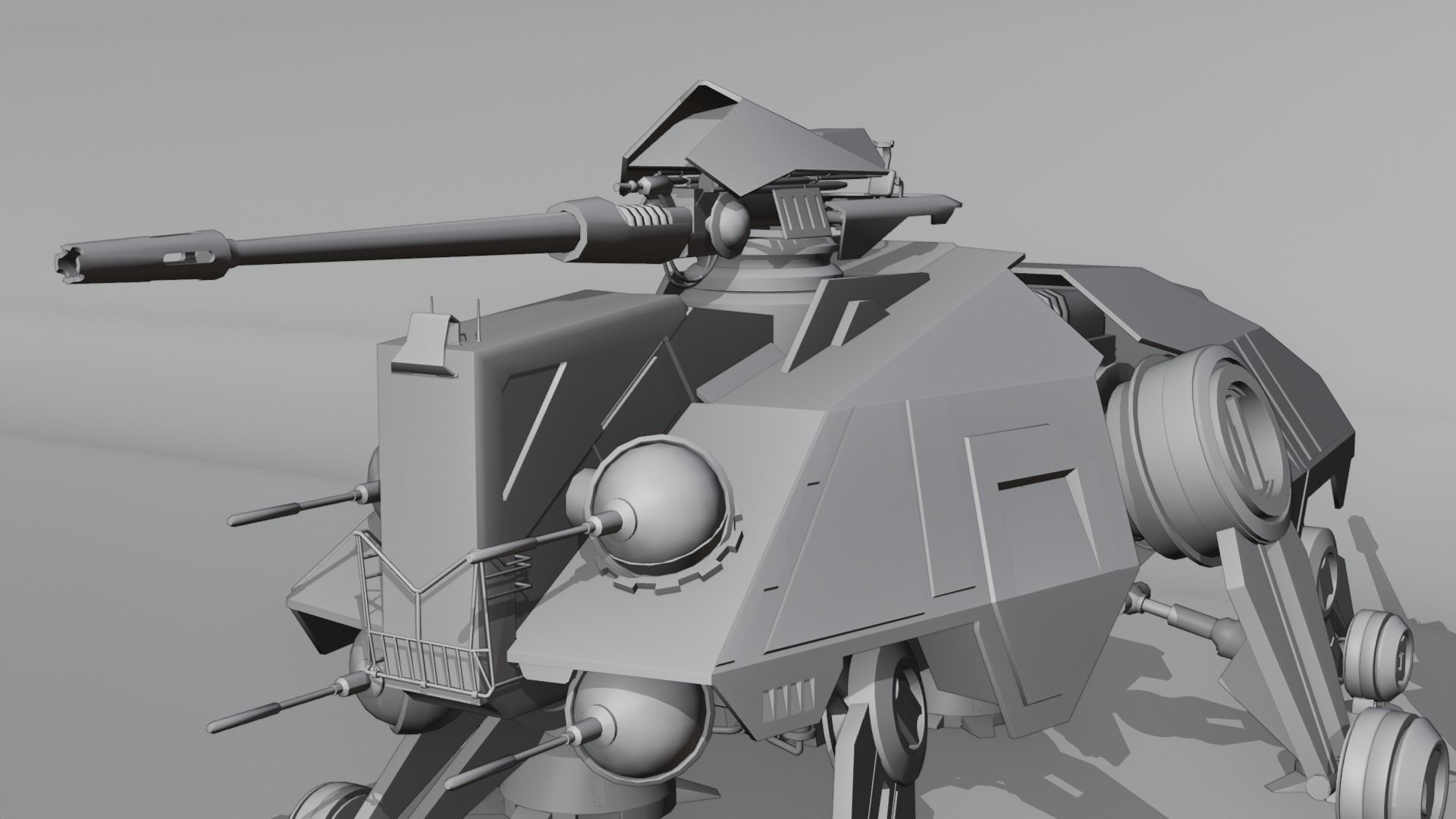 star wars republic walker Low-poly 3D model_9