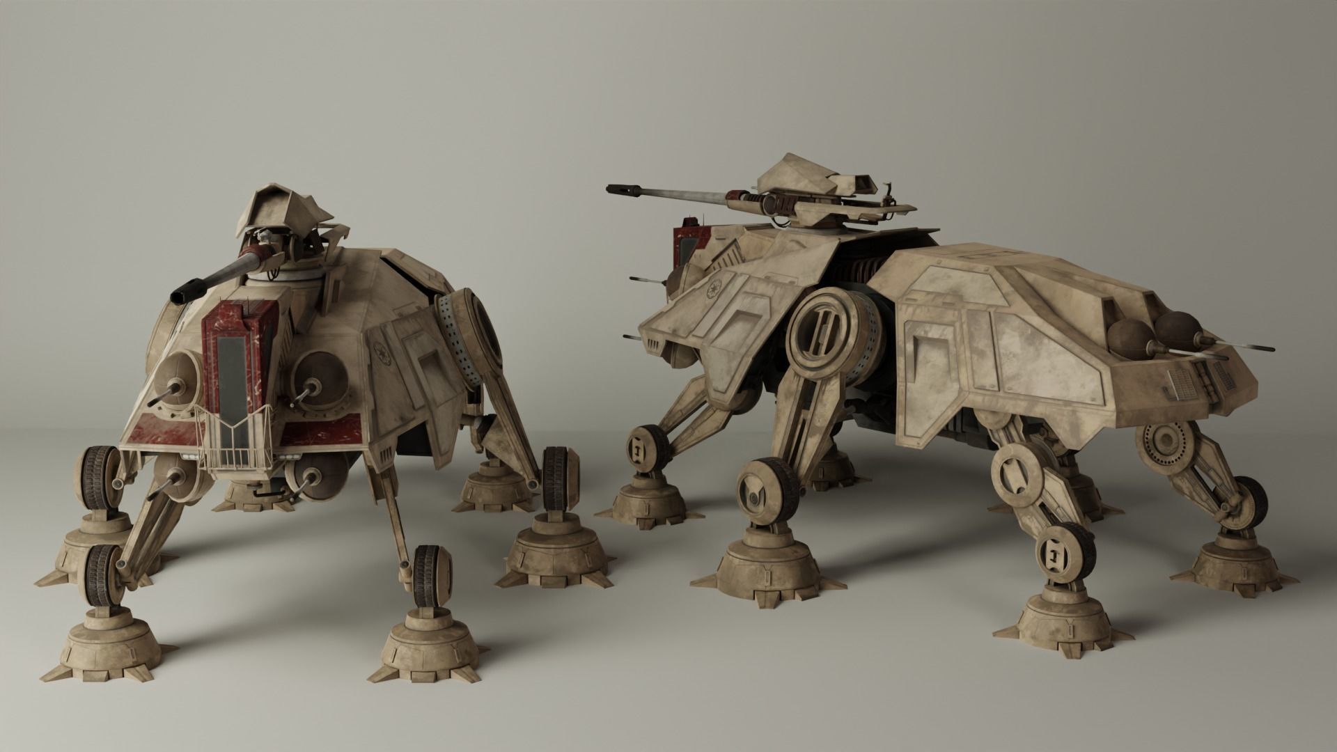 star wars republic walker Low-poly 3D model_2