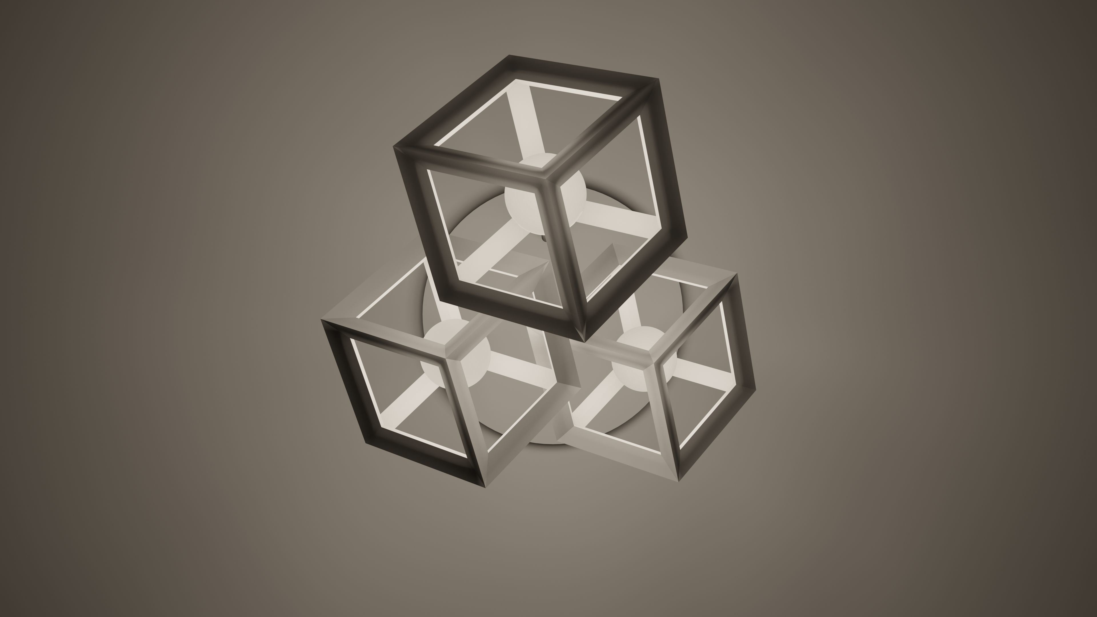 Modern Square Chandelier 3D model_1