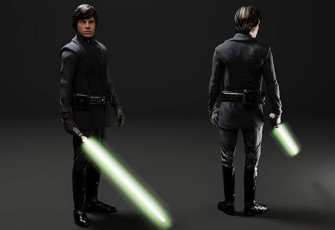Luke Skywaker Low-poly Model Low-poly 3D model