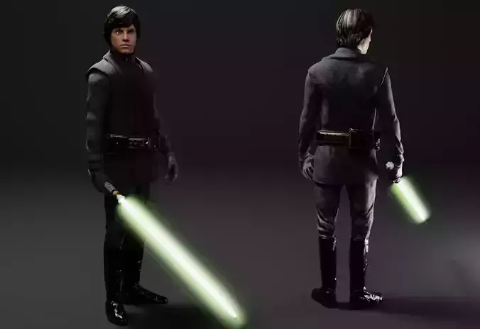 Luke Skywaker Low-poly Model Low-poly 3D model