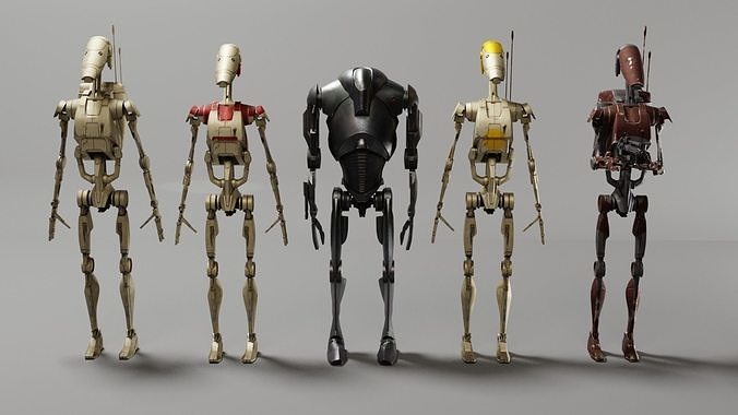 Star wars Battle Droids Low-poly 3D model