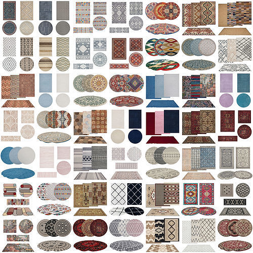 50 in 1 Rug Collection No 27 Low-poly 3D model