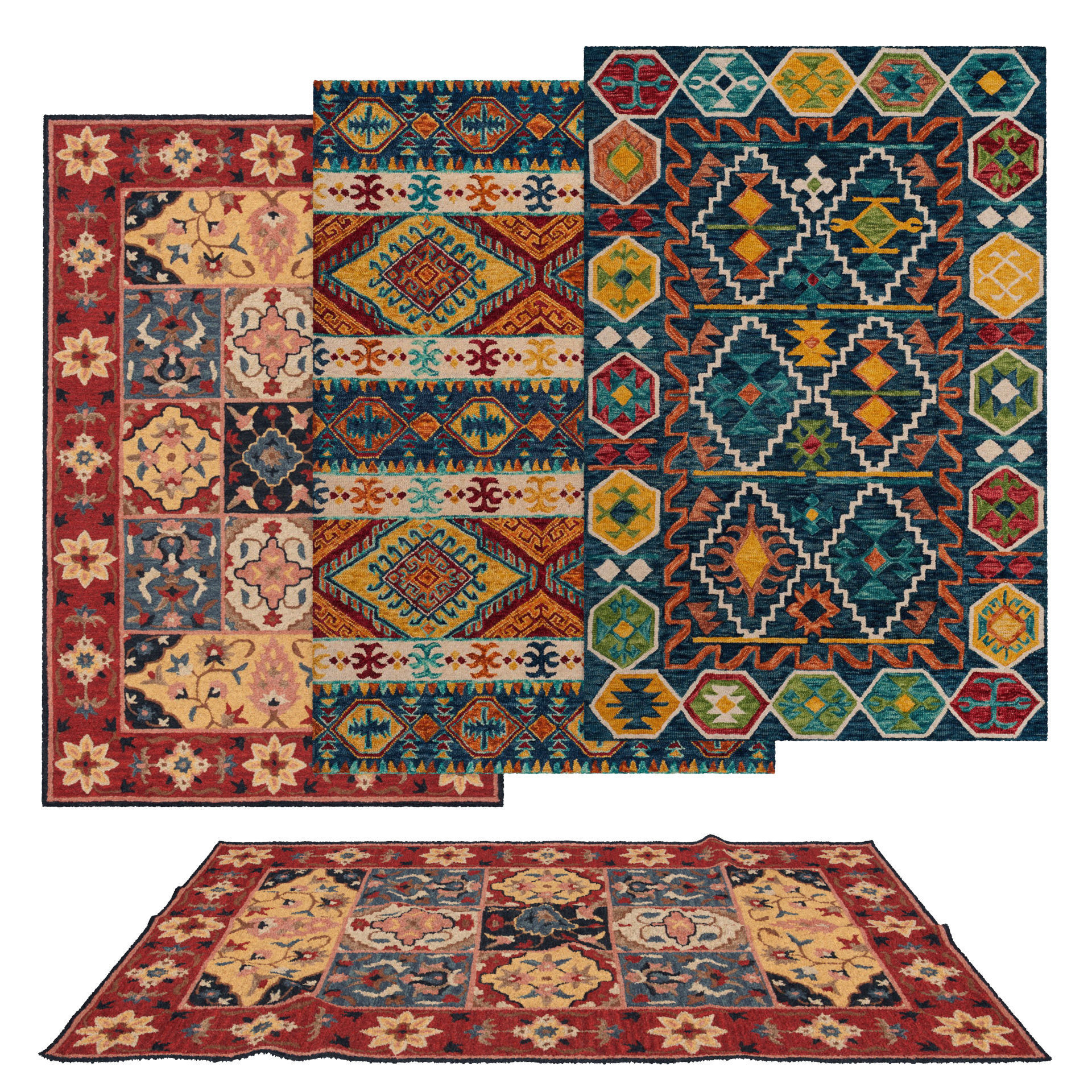 50 in 1 Rug Collection No 27 Low-poly 3D model_1
