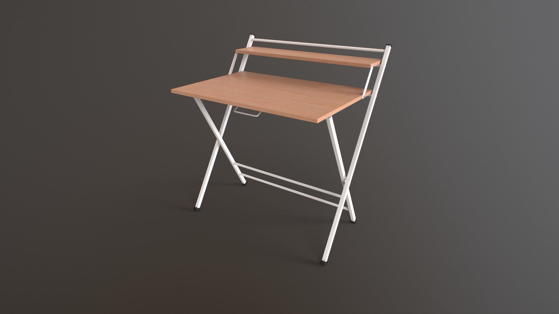 Futura folding study Table white finish Low-poly 3D model_3