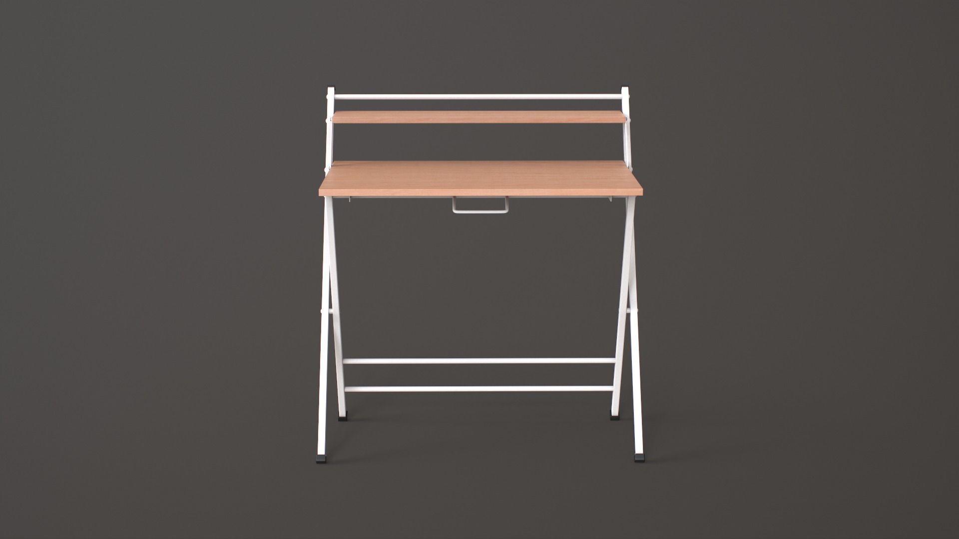 Futura folding study Table white finish Low-poly 3D model_2