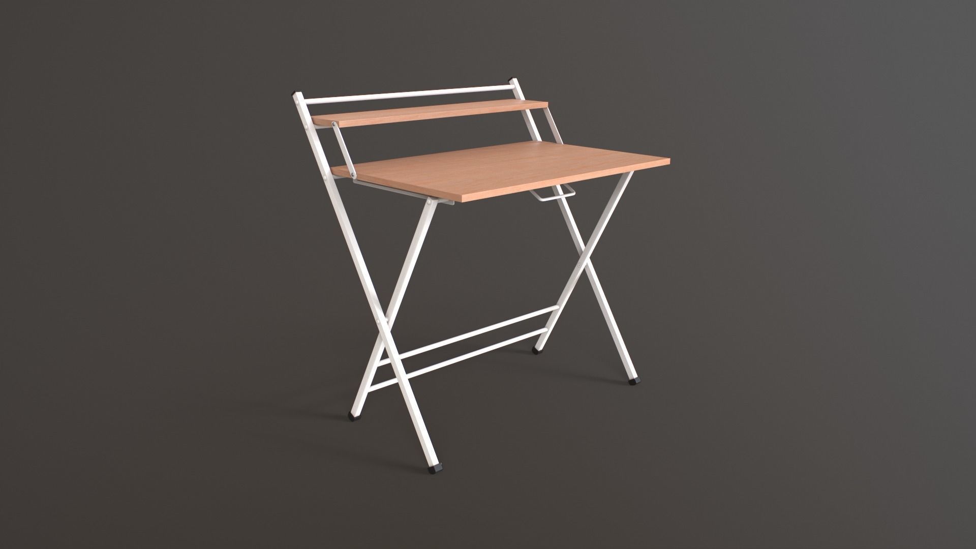 Futura folding study Table white finish Low-poly 3D model_1