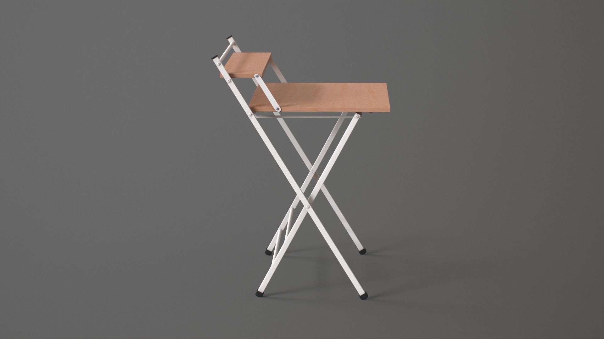 Futura folding study Table white finish Low-poly 3D model_5