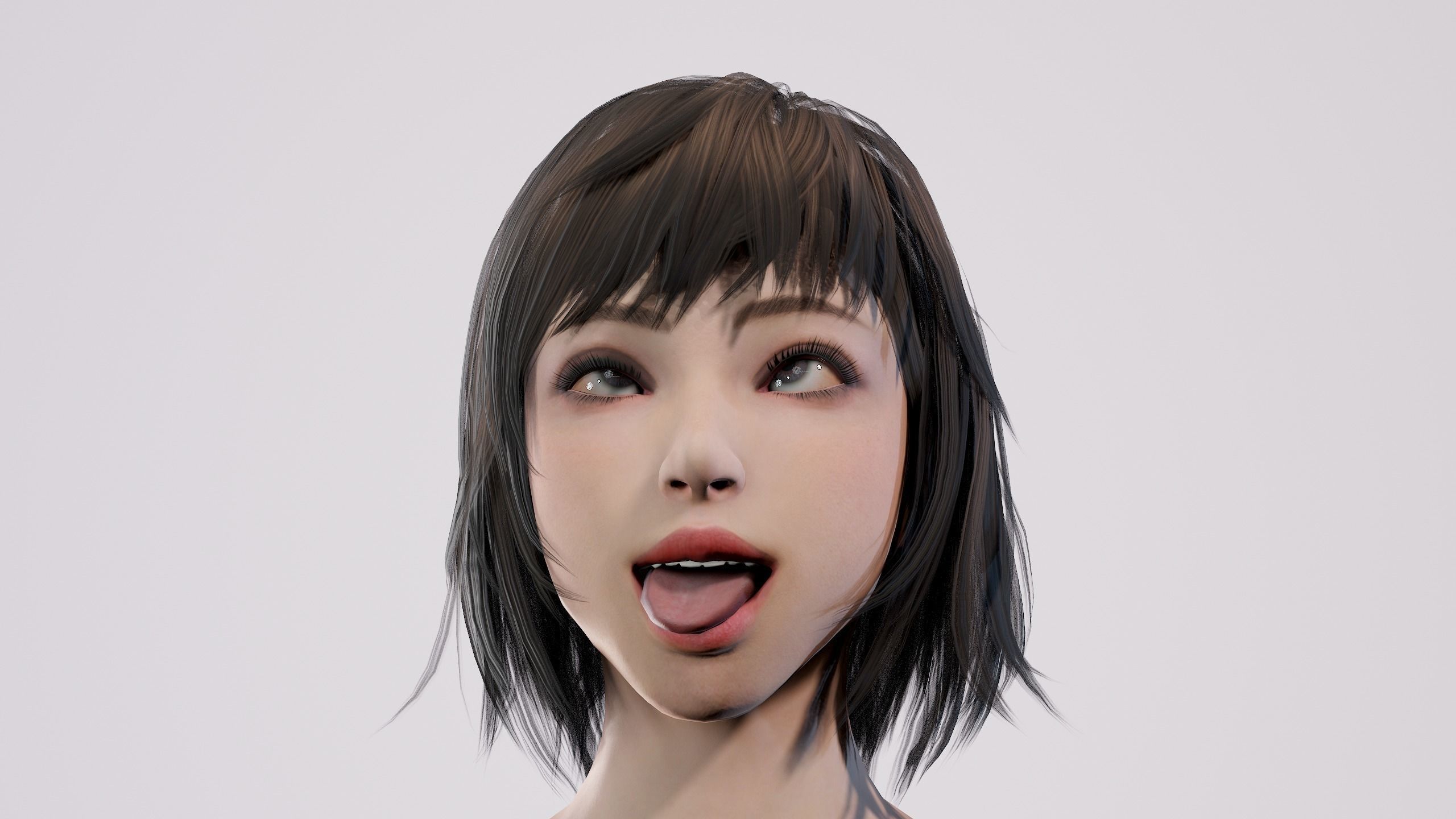 Nude Girl Low-poly 3D model_12
