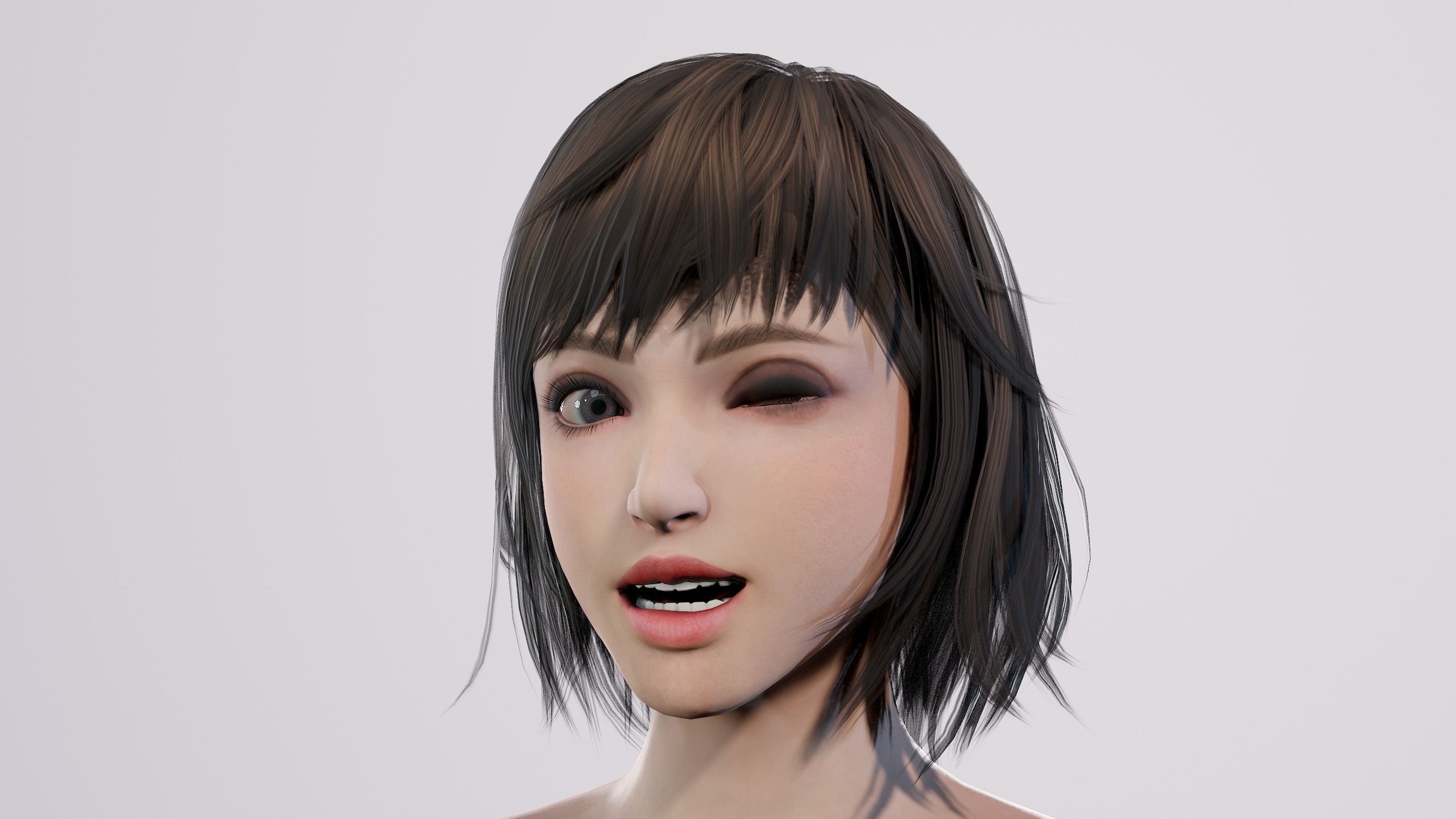 Nude Girl Low-poly 3D model_11