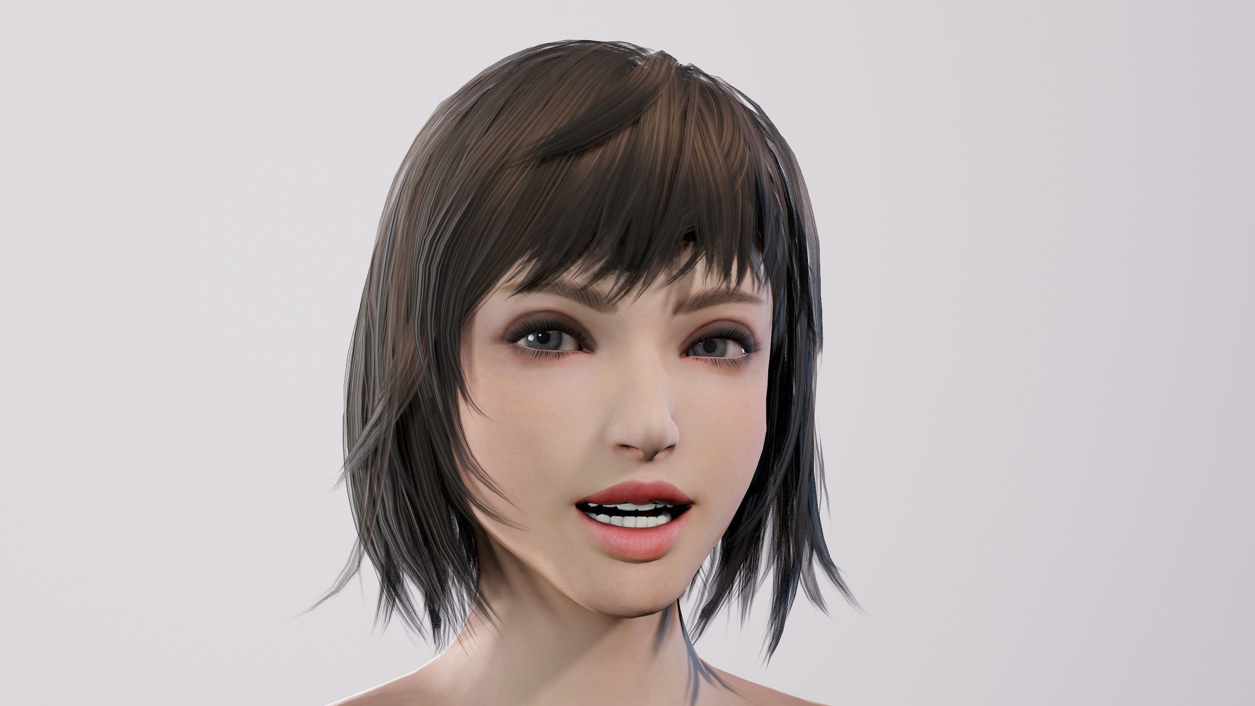 Nude Girl Low-poly 3D model_10