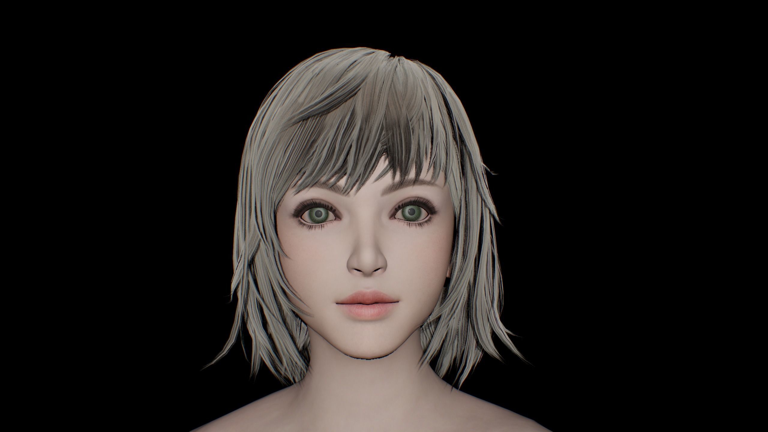 Nude Girl Low-poly 3D model_14