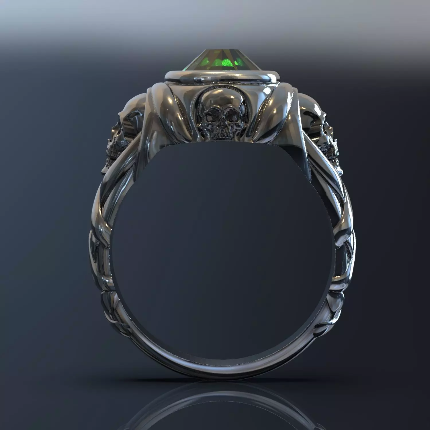 Jack sparrow s ring with skulls 3D print model_0