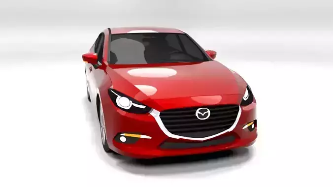 MAZDA 3 2018 LOWPOLY   Low-poly 3D model