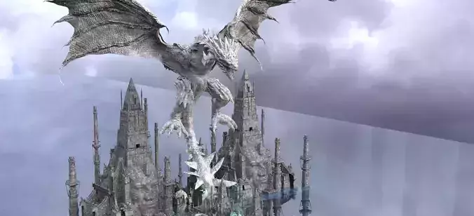 Egyptian Temples With Dragon Model