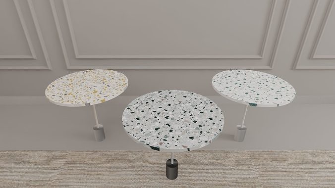 Coffee Table Set 3D model Low-poly 3D model