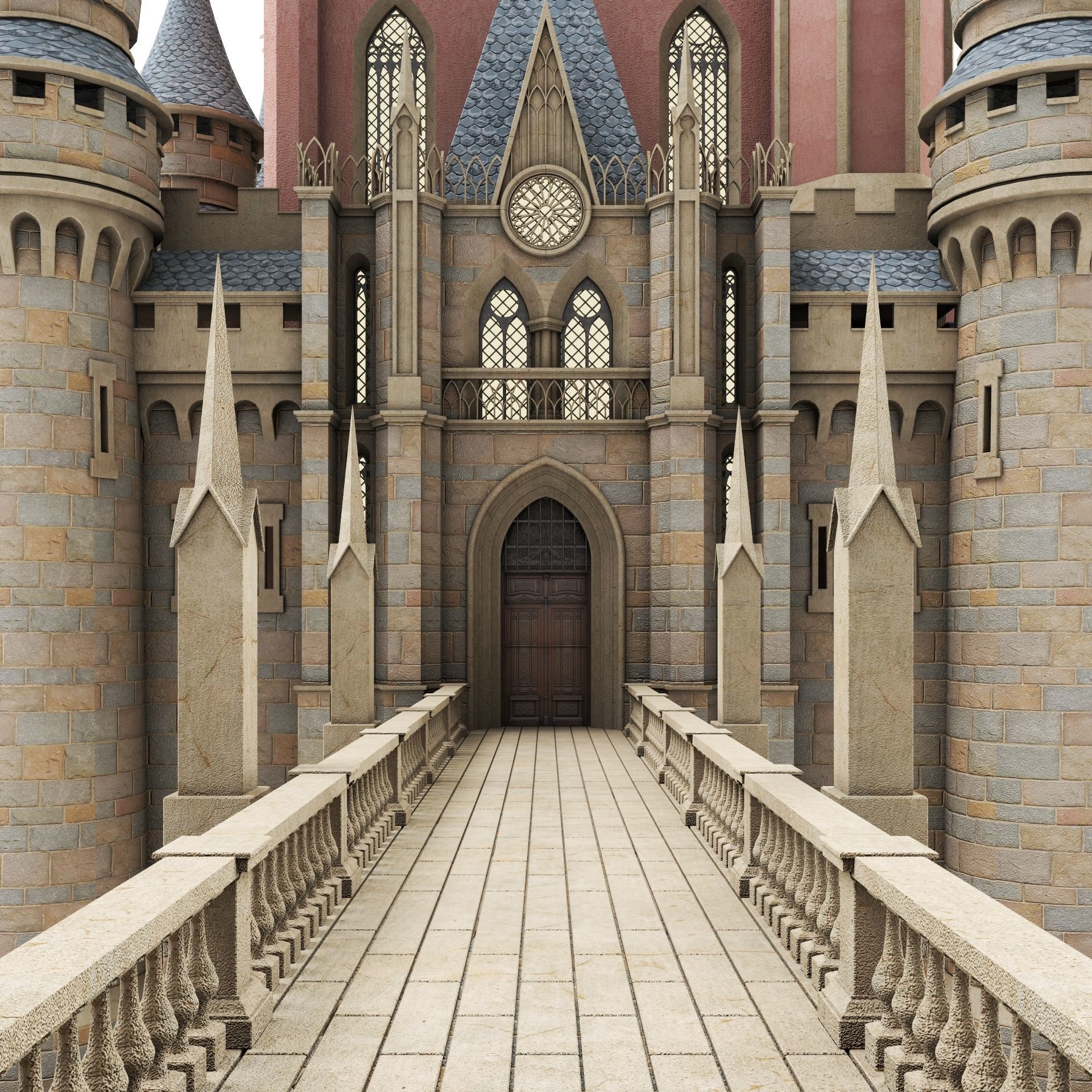 Fantasy Castle 3D model_10