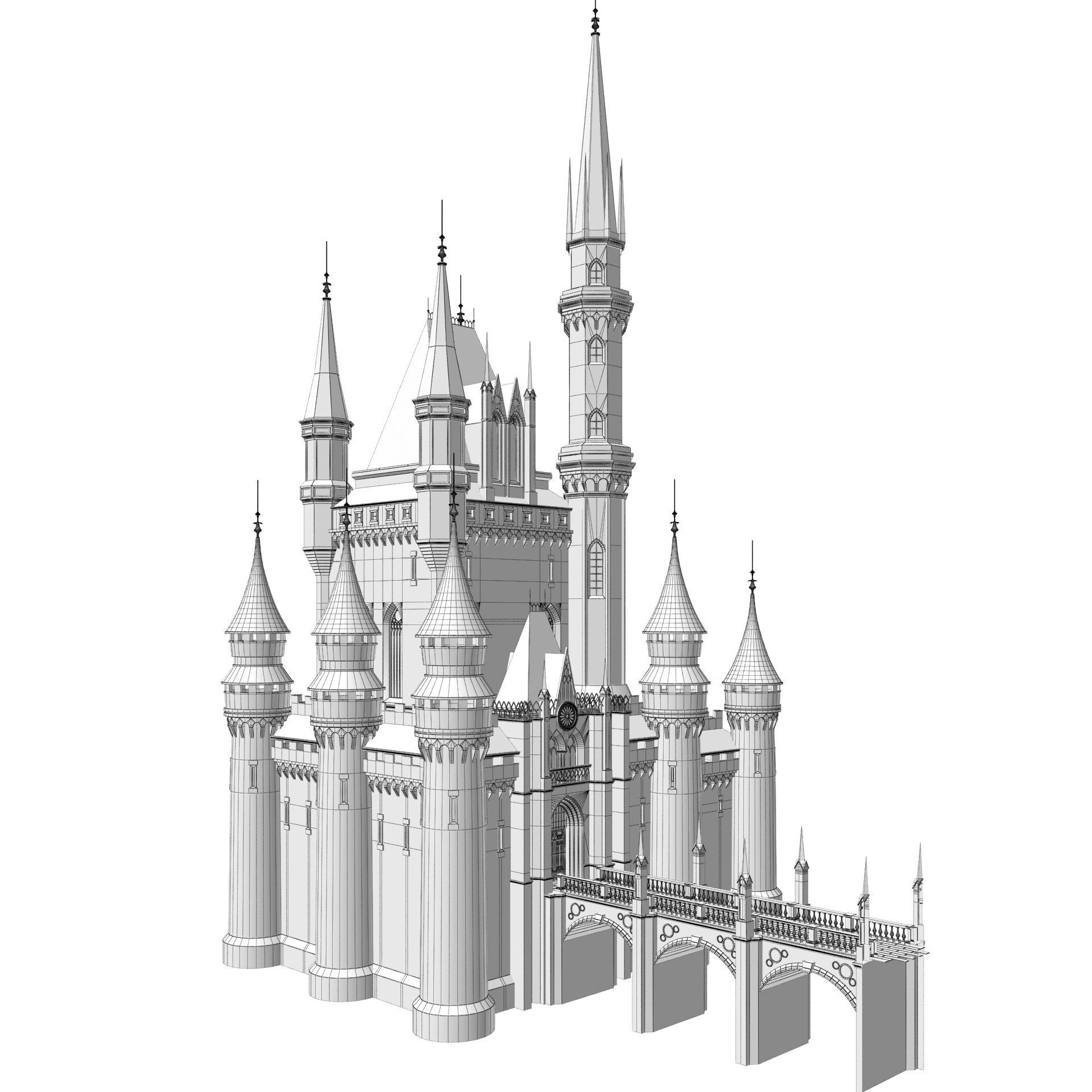 Fantasy Castle 3D model_23
