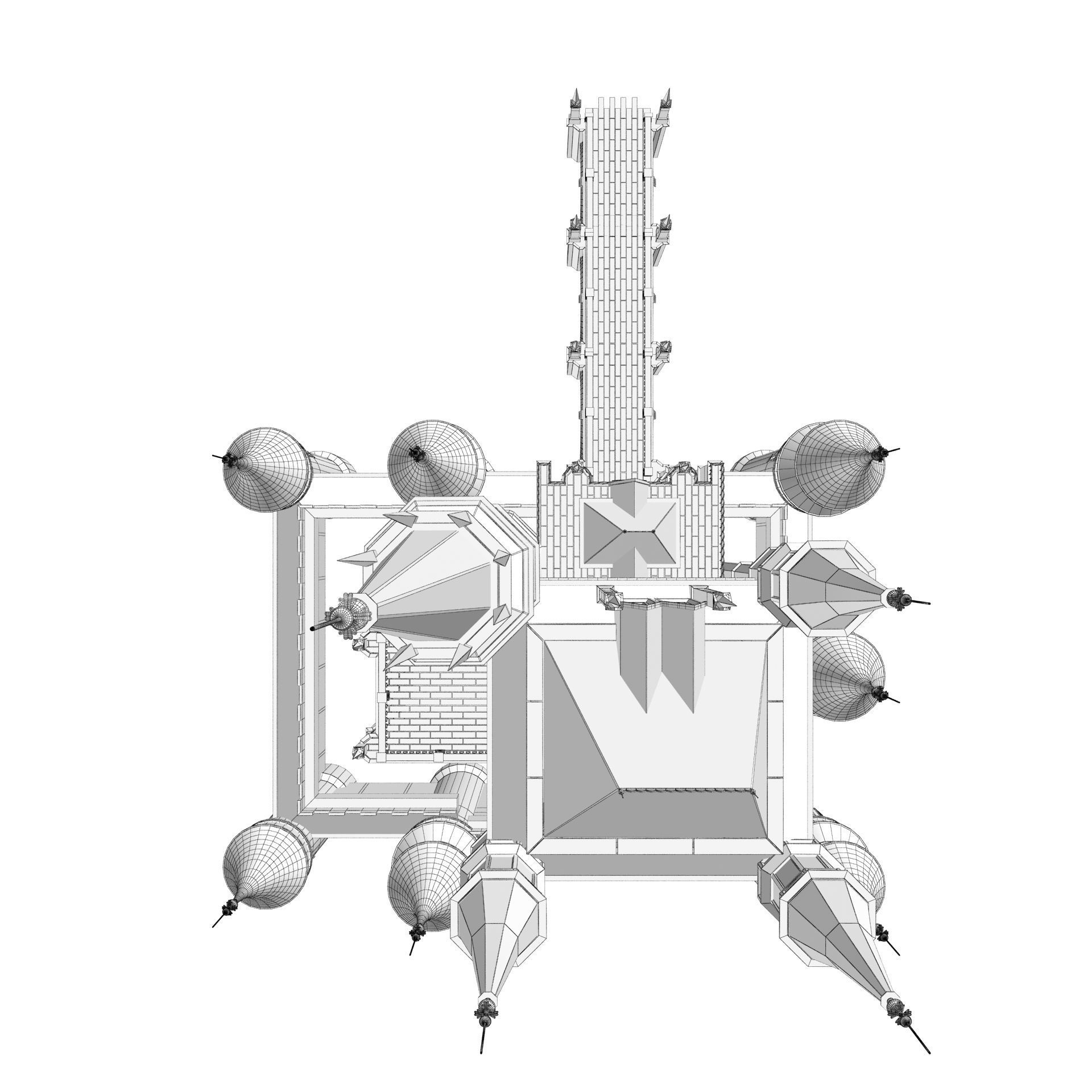 Fantasy Castle 3D model_29
