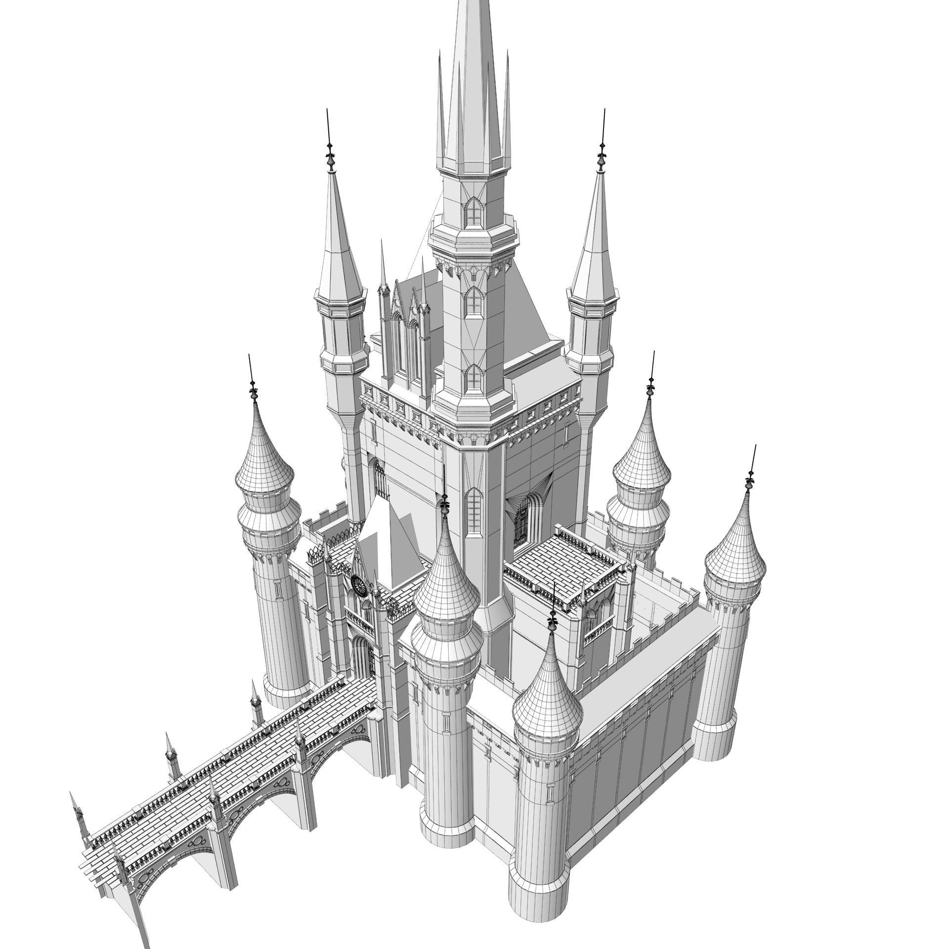 Fantasy Castle 3D model_15