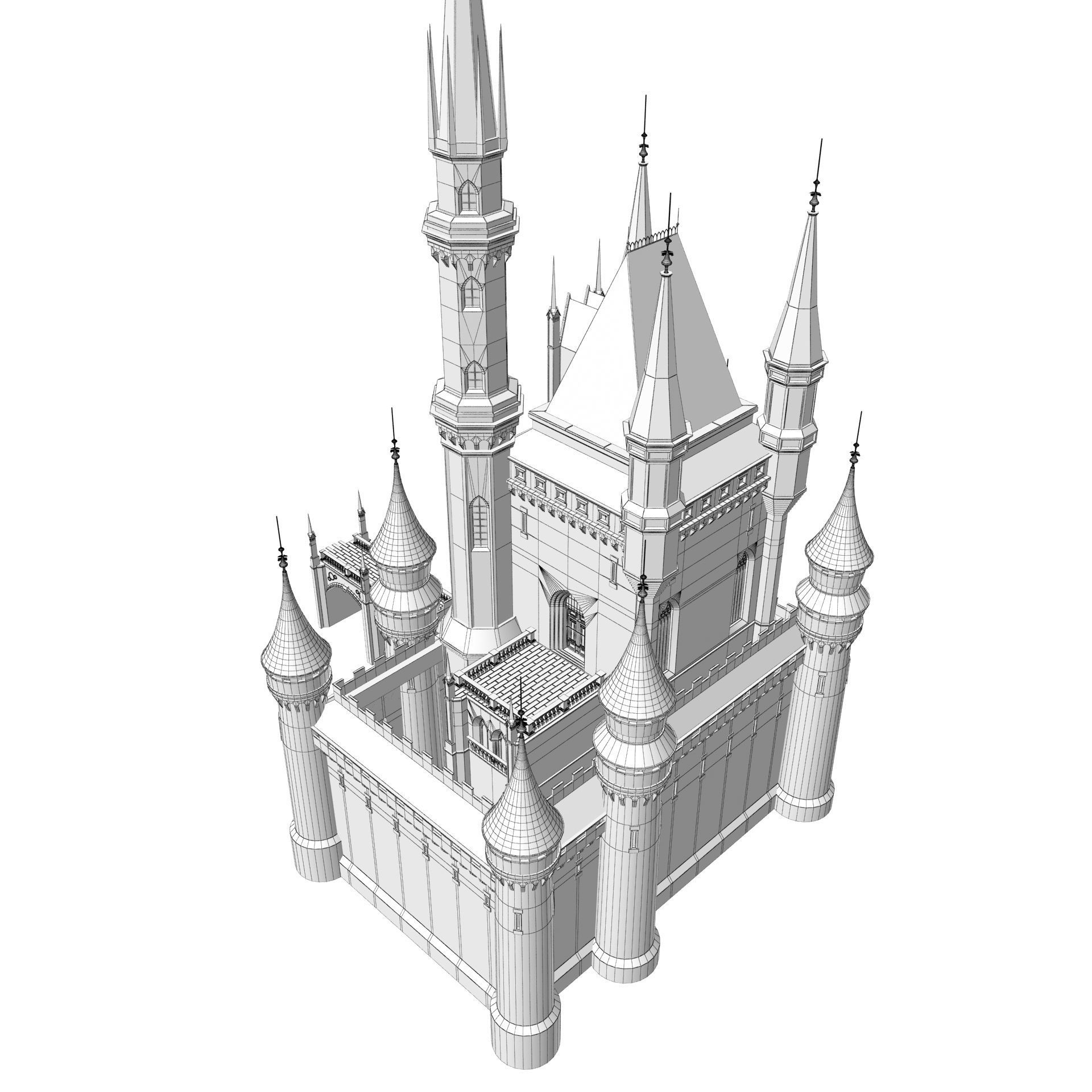 Fantasy Castle 3D model_17