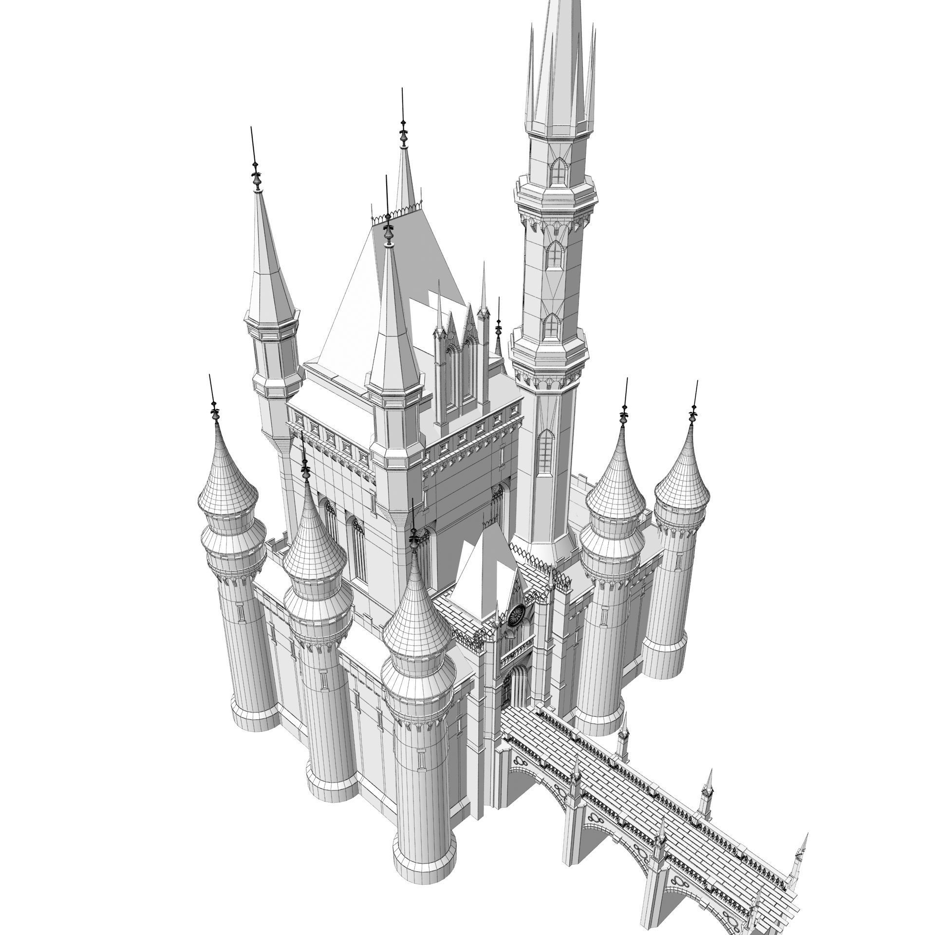 Fantasy Castle 3D model_16