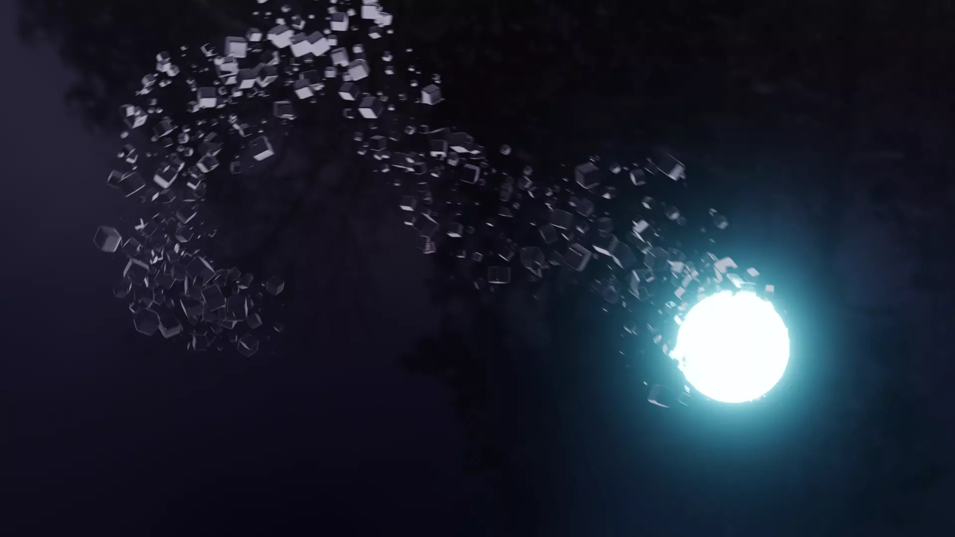 Abstract magic particles from circle with animation 3D model