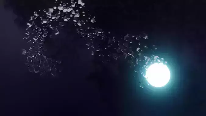 Abstract magic particles from circle with animation 