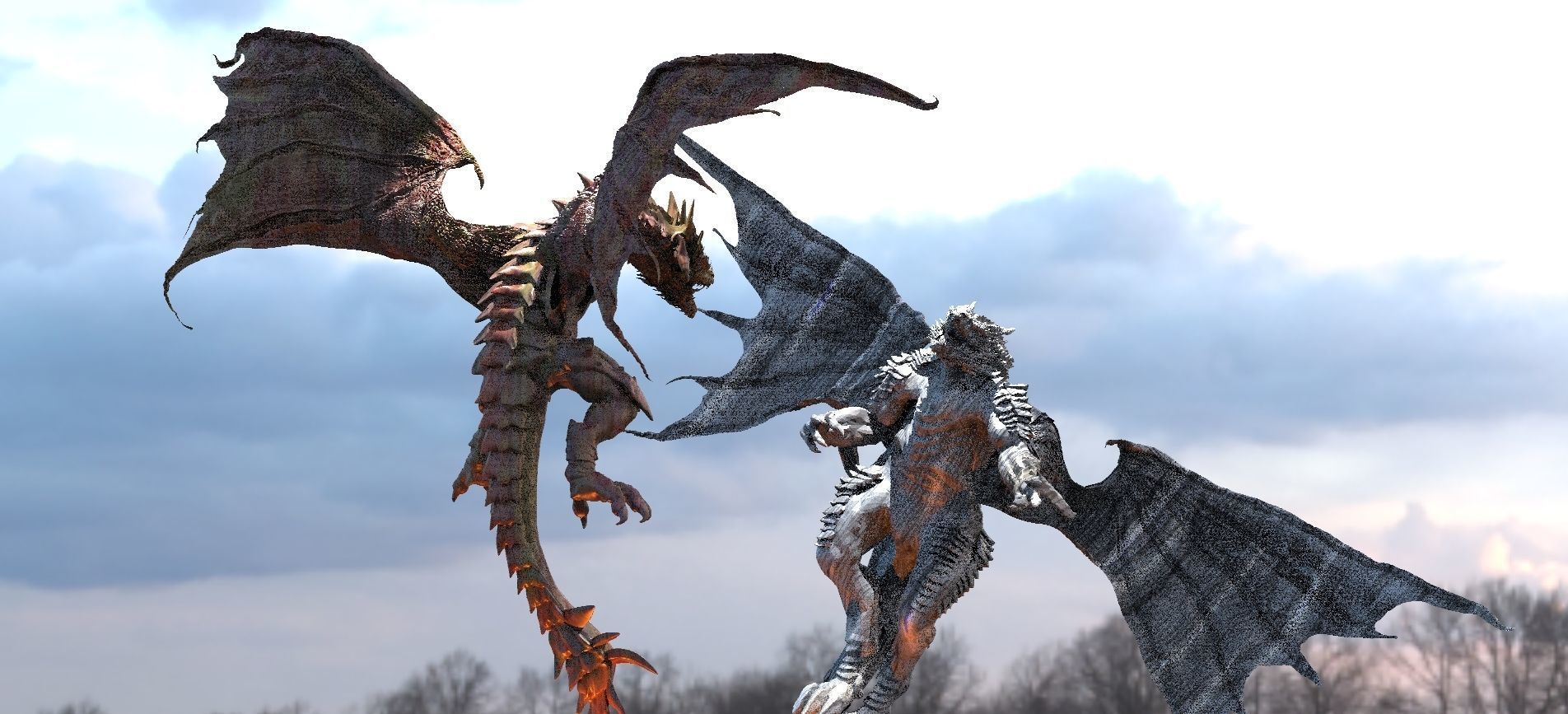 Demon Lava Dragon and Jungle Dragon 3D model_1