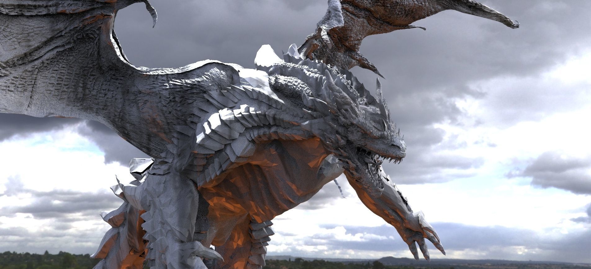 Demon Lava Dragon and Jungle Dragon 3D model_8