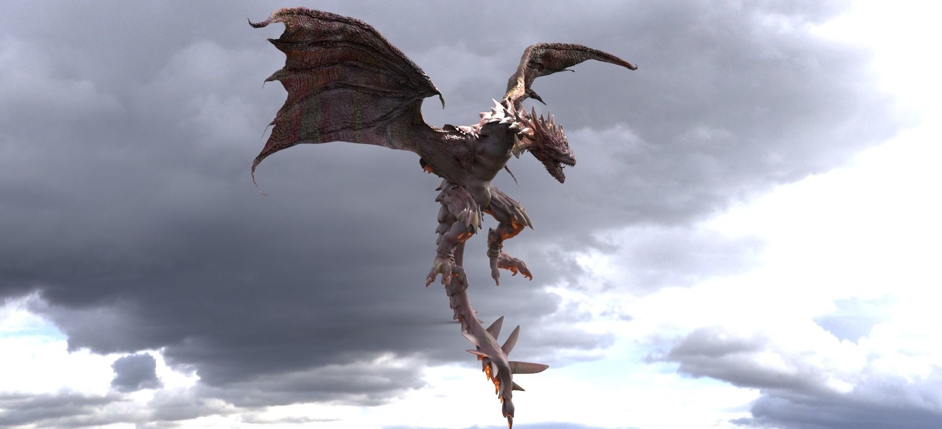 Demon Lava Dragon and Jungle Dragon 3D model_2