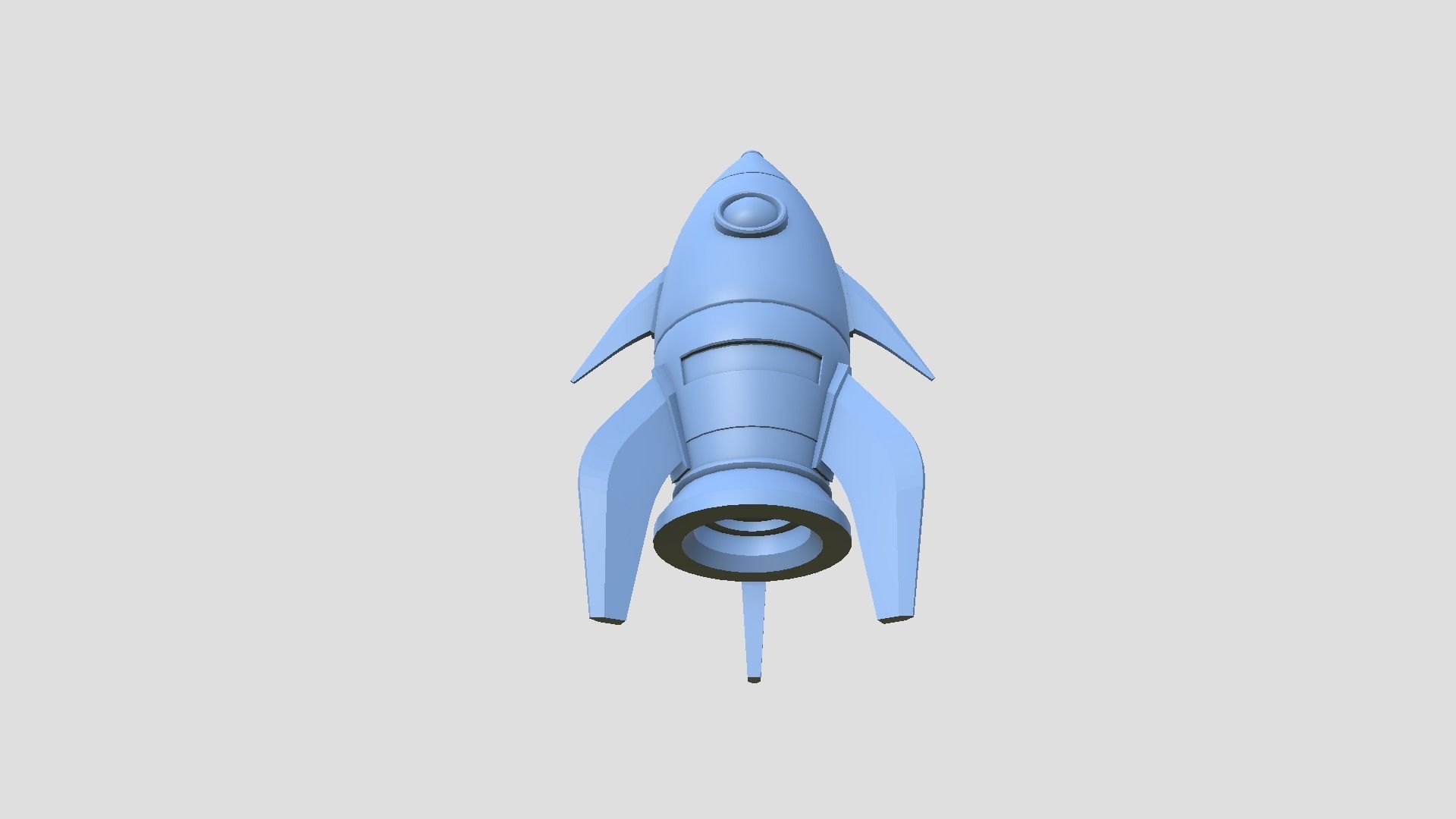 Cartoon Spaceship 03 Pink Blue - Spacecraft Vehicle SciFi Low-poly 3D model_9