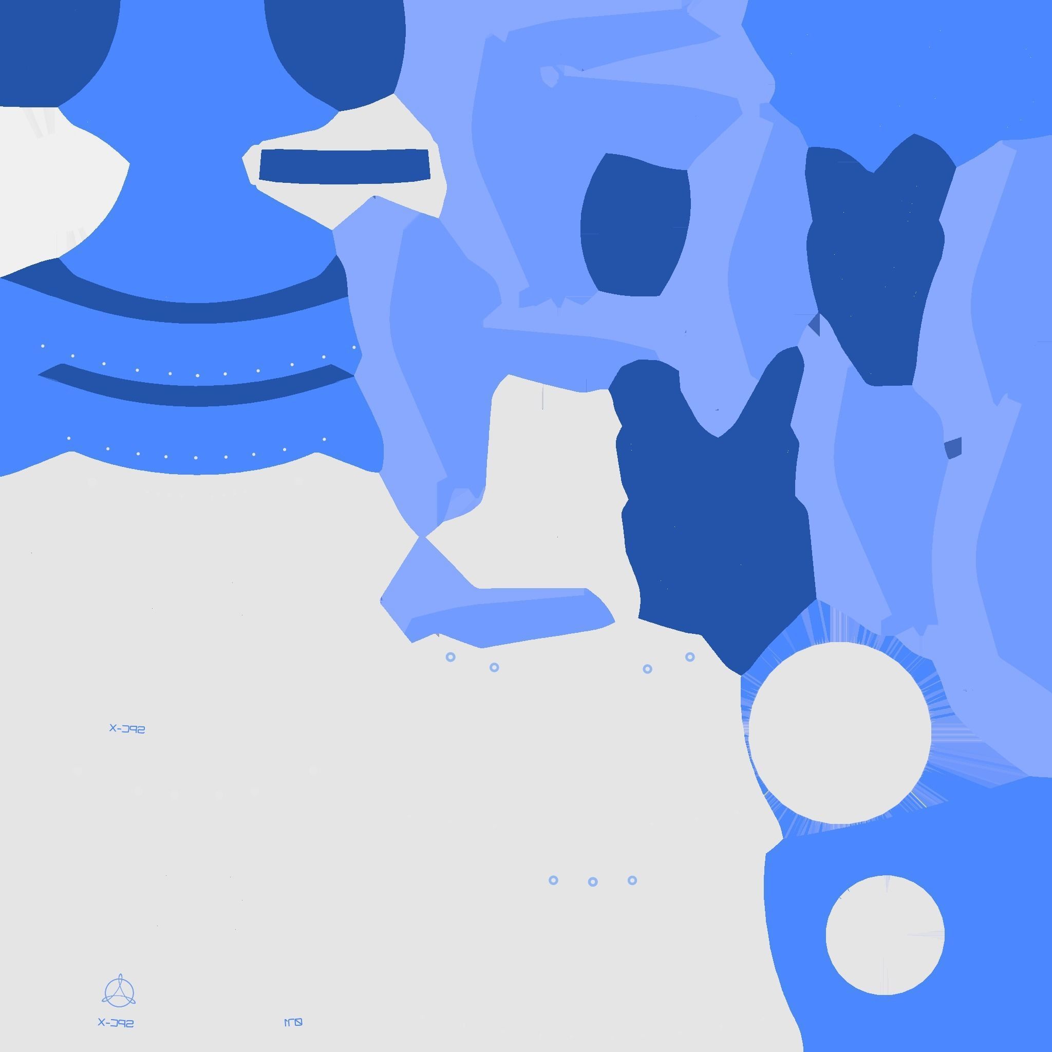 Cartoon Spaceship 05 White Blue - Spacecraft Vehicle SciFi Low-poly 3D model_14