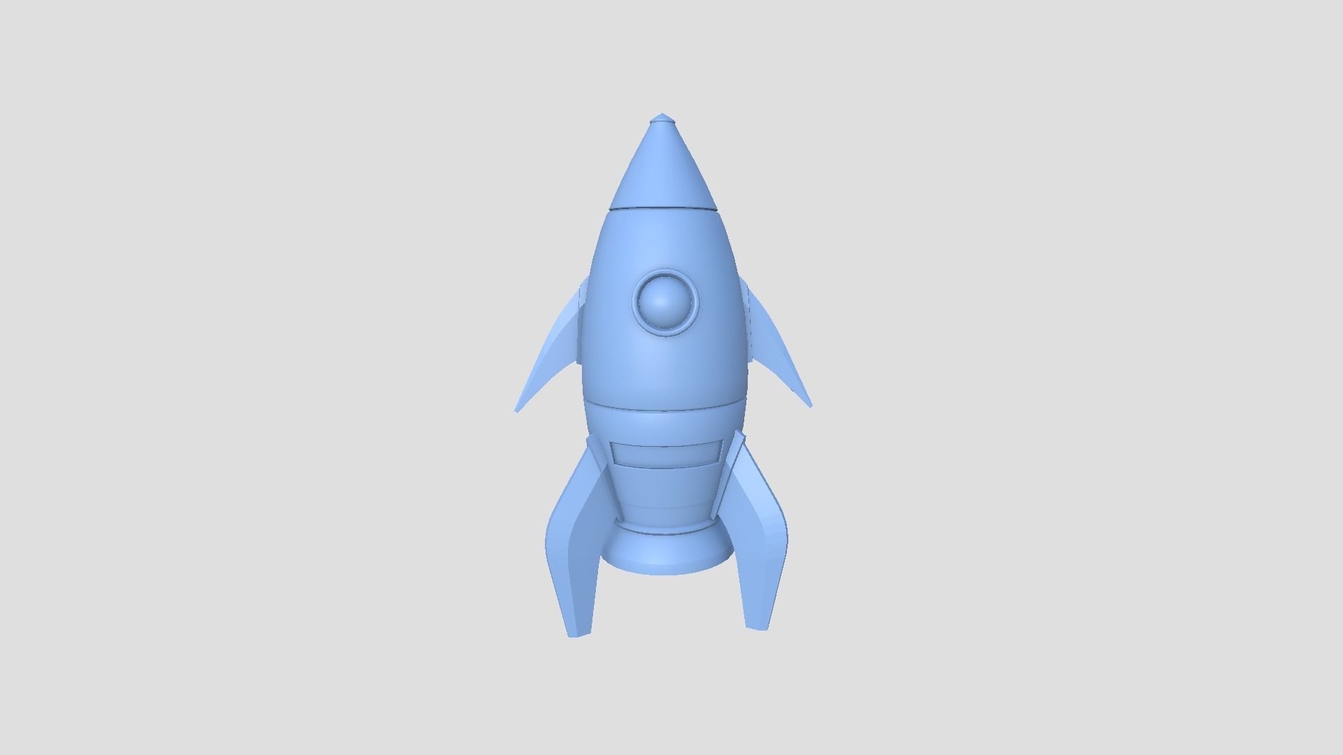 Cartoon Spaceship 05 White Blue - Spacecraft Vehicle SciFi Low-poly 3D model_7