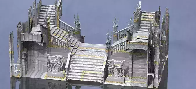 Ornate Cult Hall stairs 3D model