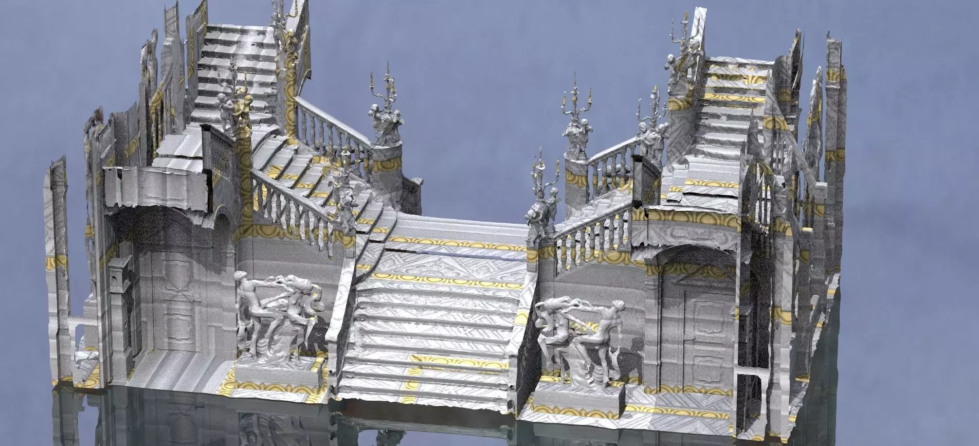 Ornate Cult Hall stairs 3D model_0