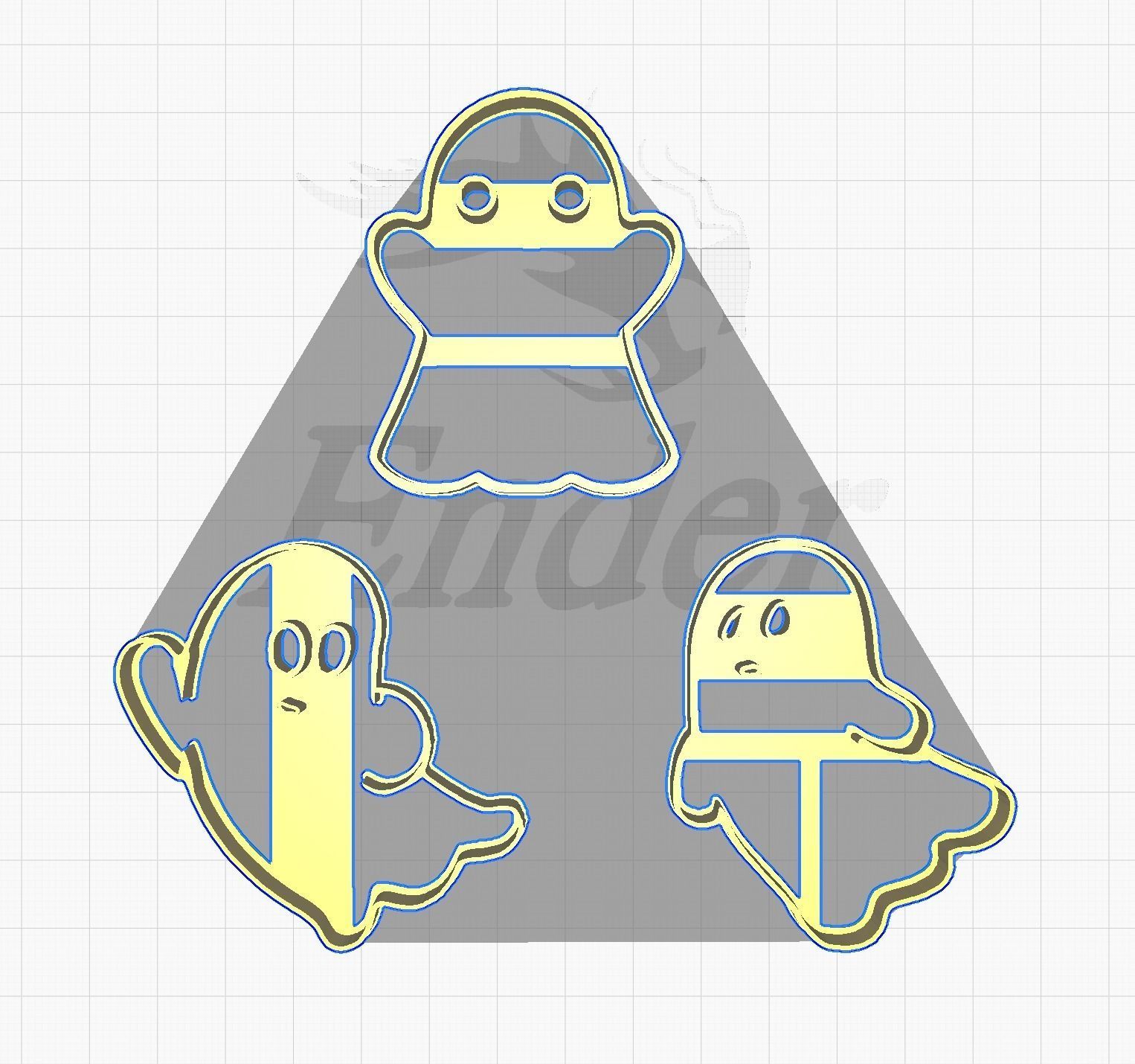 Halloween ghost cookies 3D print model_3