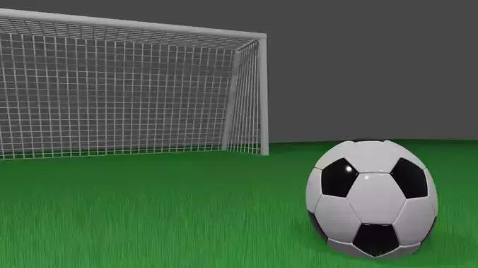 Soccer goal and ball plus grass