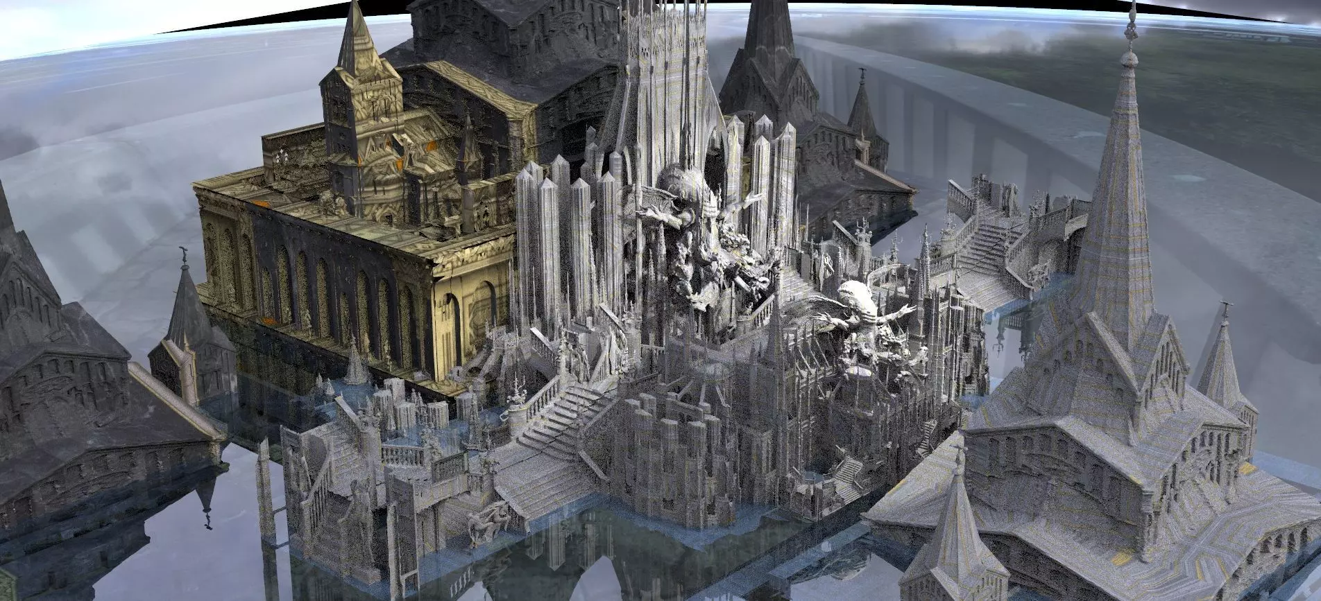Deep alien Cult Temples 1 kit bash 3D model