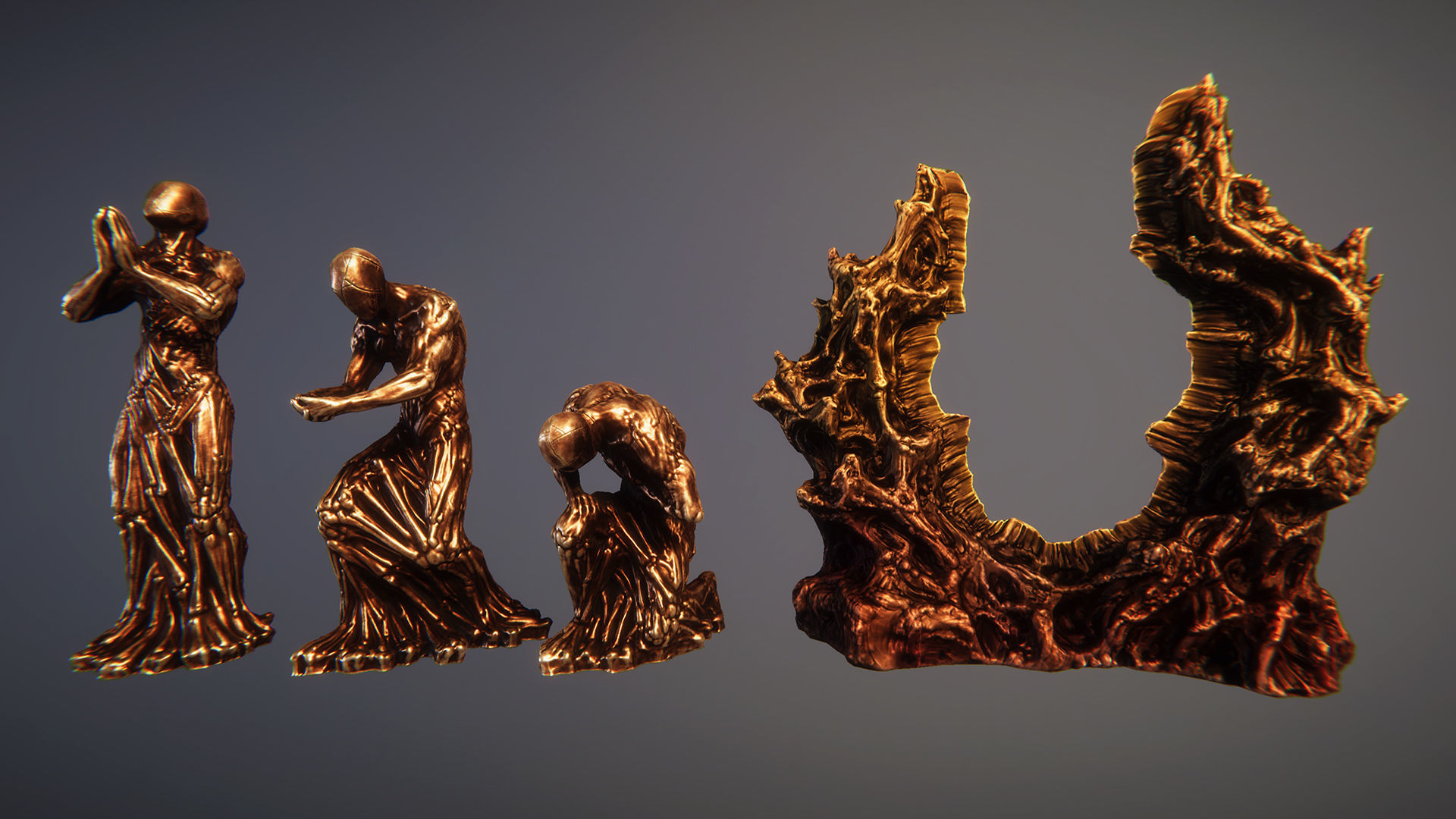 Grim temple Low-poly 3D model_11