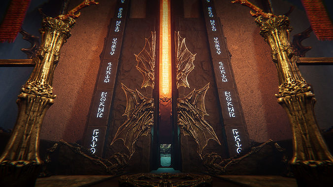 Grim temple Low-poly 3D model 4