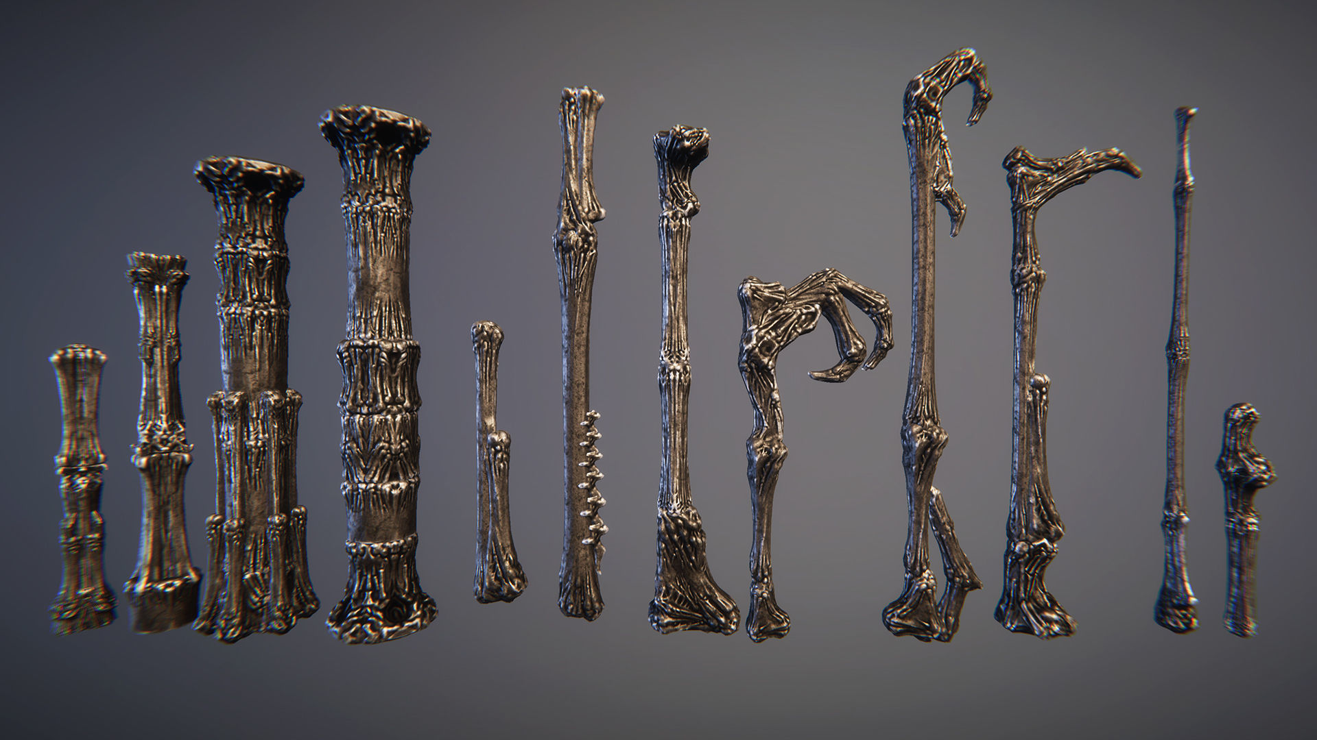 Grim temple Low-poly 3D model_7