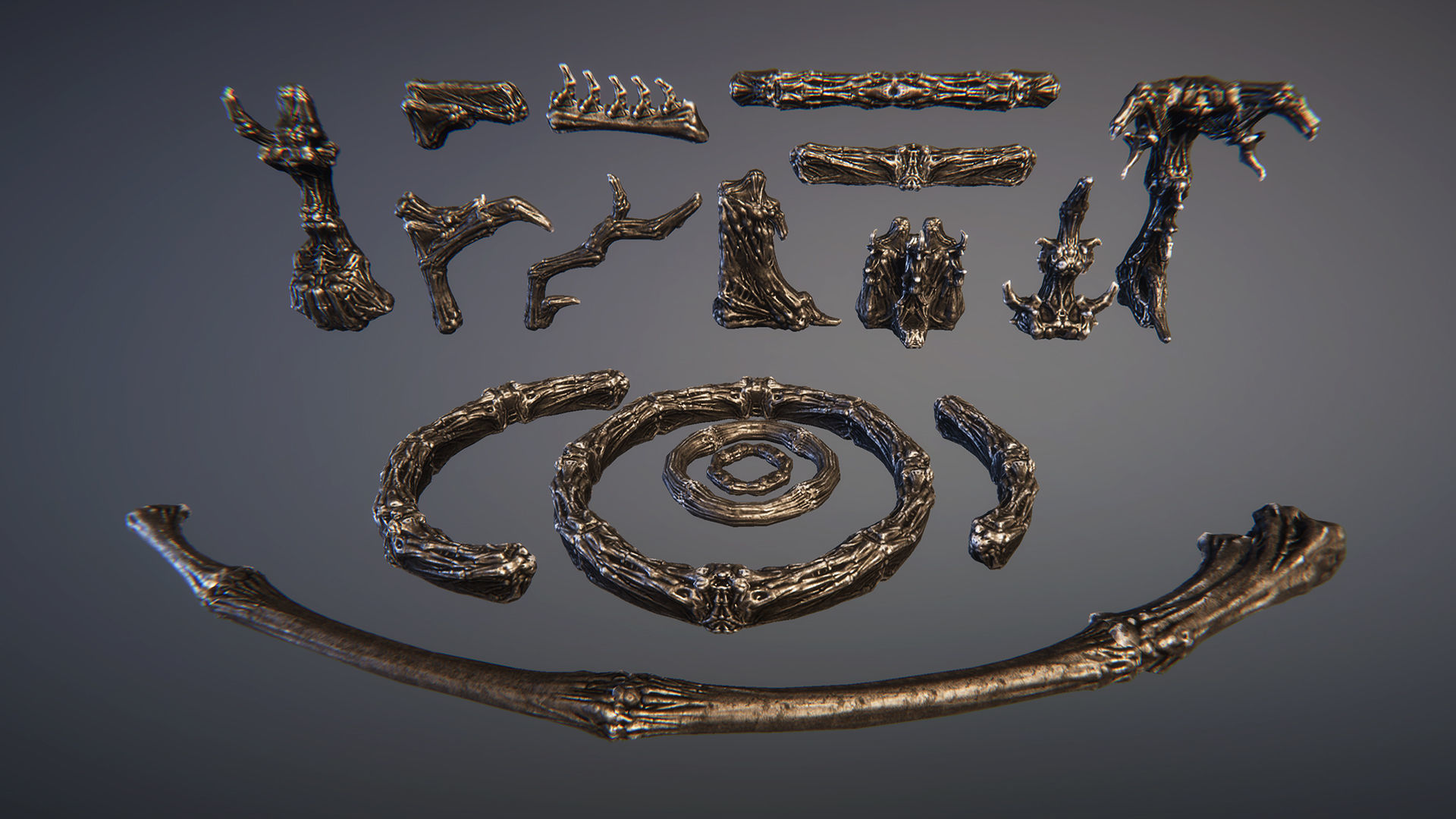 Grim temple Low-poly 3D model_8