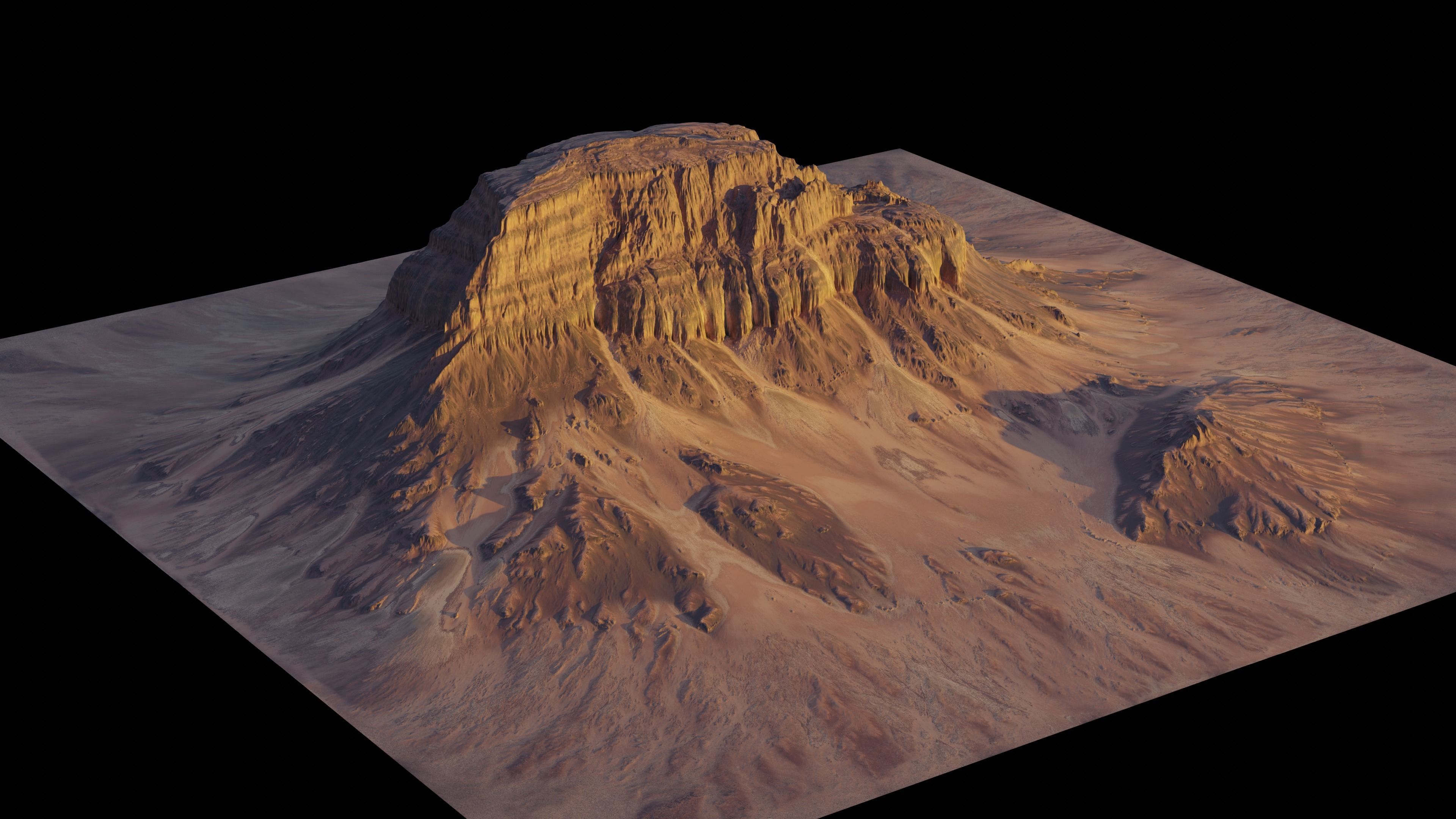 Cinematic Desert Mesa Terrains 3D model_2