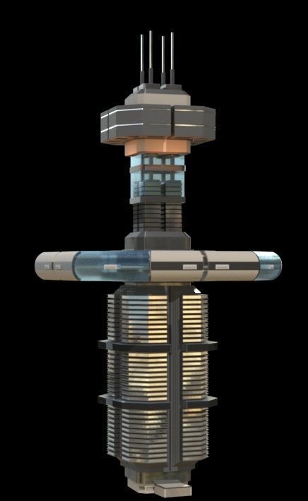 Sci fi Tower - VR Low-poly 3D model_8