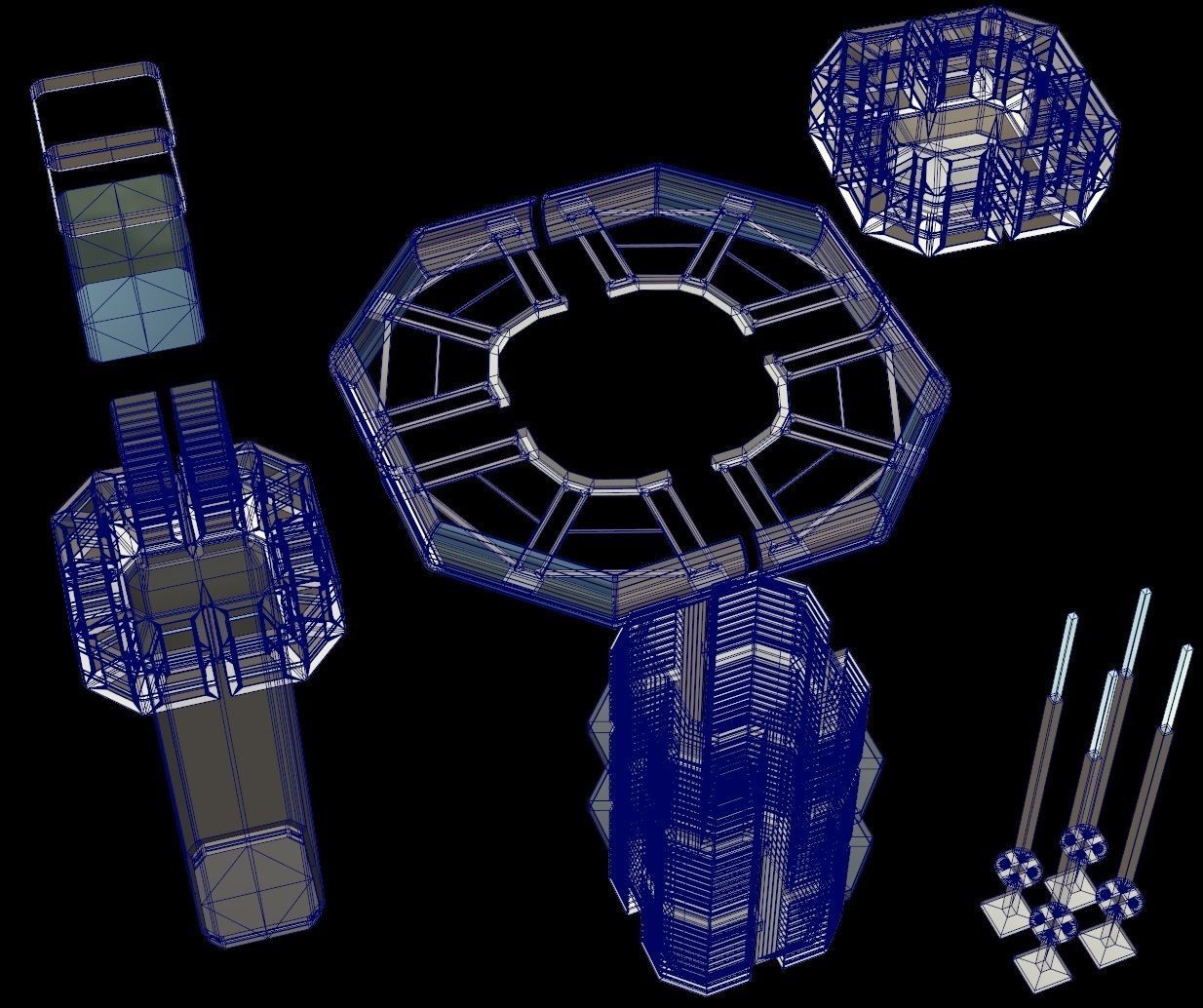 Sci fi Tower - VR Low-poly 3D model_12